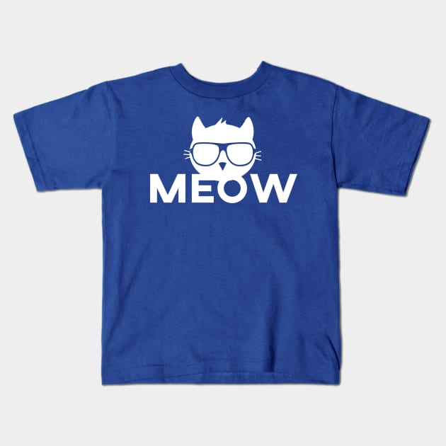 CATS MEOW Kids T-Shirt by MarkBlakeDesigns